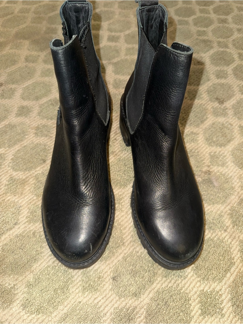Black Leather Chelsea Boots - Men